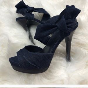 Jessica Simpson Navy jean heels size 8.5